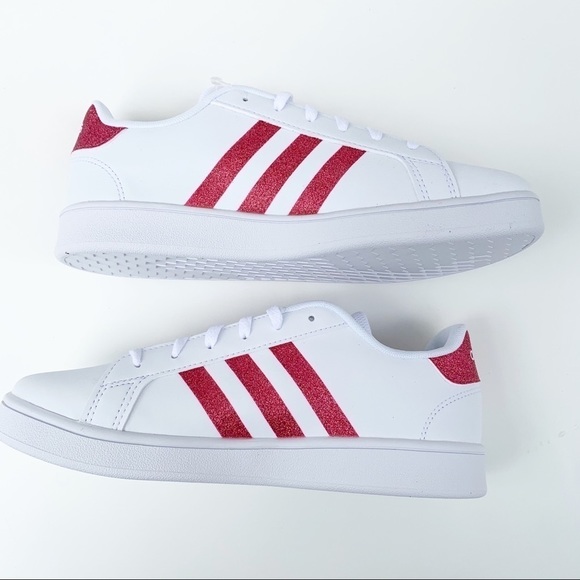 adidas GRAND COURT SHOES White/Glitter Pink - Picture 11 of 15